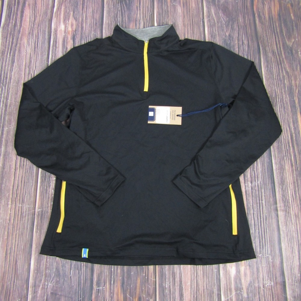 Chubbies NEW NWT Mens Medium Movementum Quarter Zip Top Obsidian Black